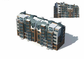 西方多层住宅楼建筑群3D模型 现代城市肌理的数字化呈现